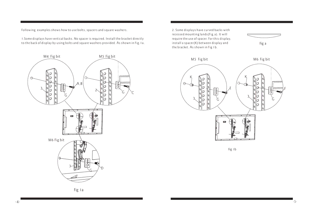 PYLE Audio PSW503ST manual M4 Fig bit M5 Fig bit M6 Fig bit, M5 Fig bit Fig a M6 Fig bit 