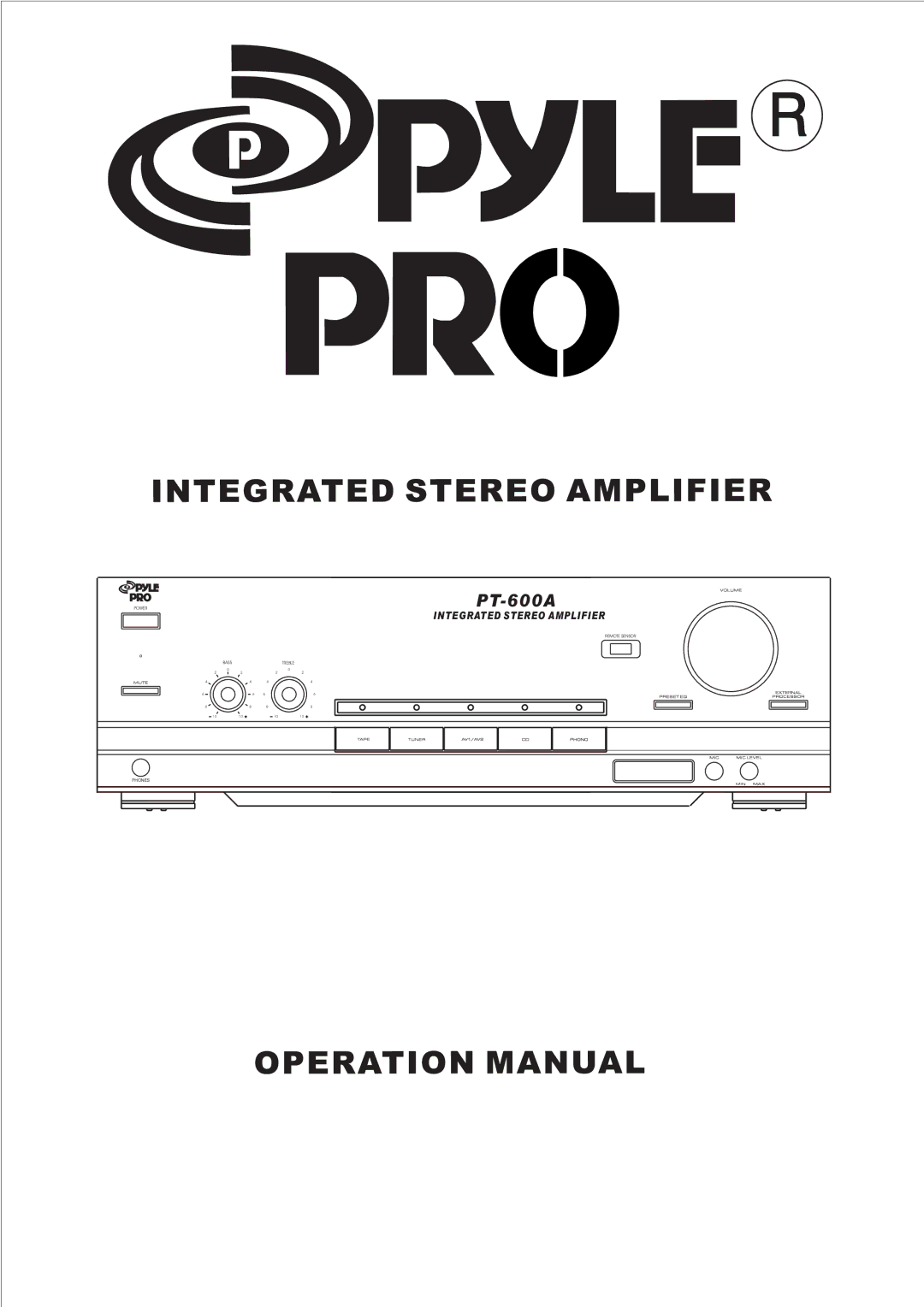 PYLE Audio PT-600A manual 