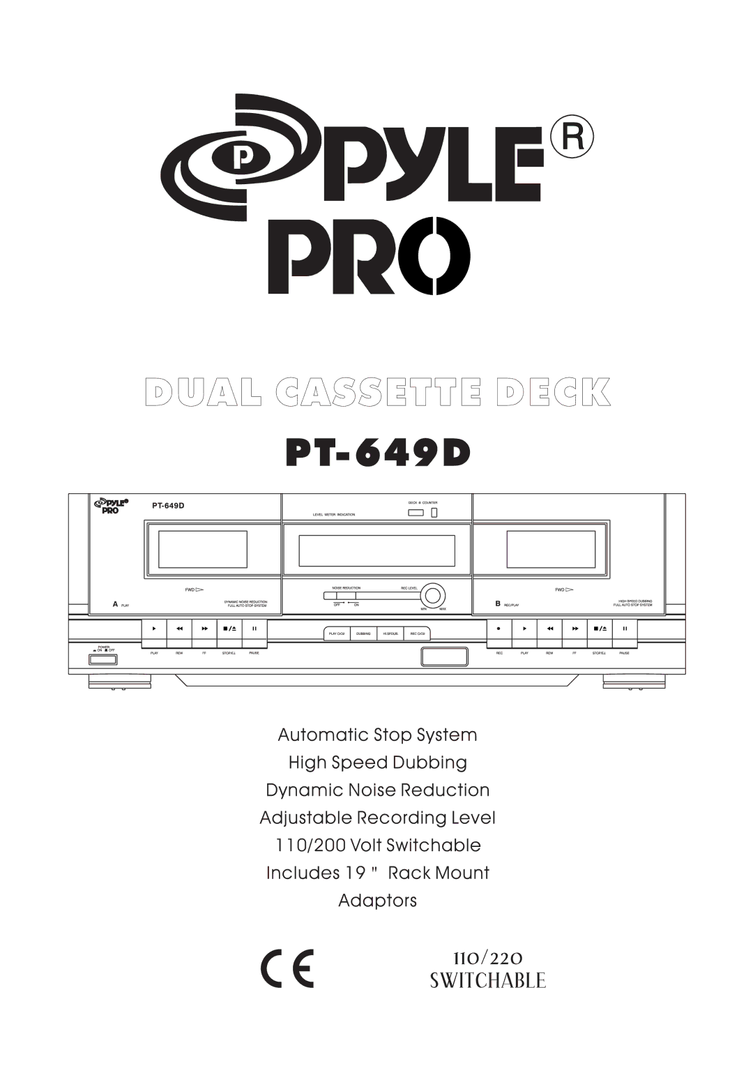 PYLE Audio PT-649D manual 