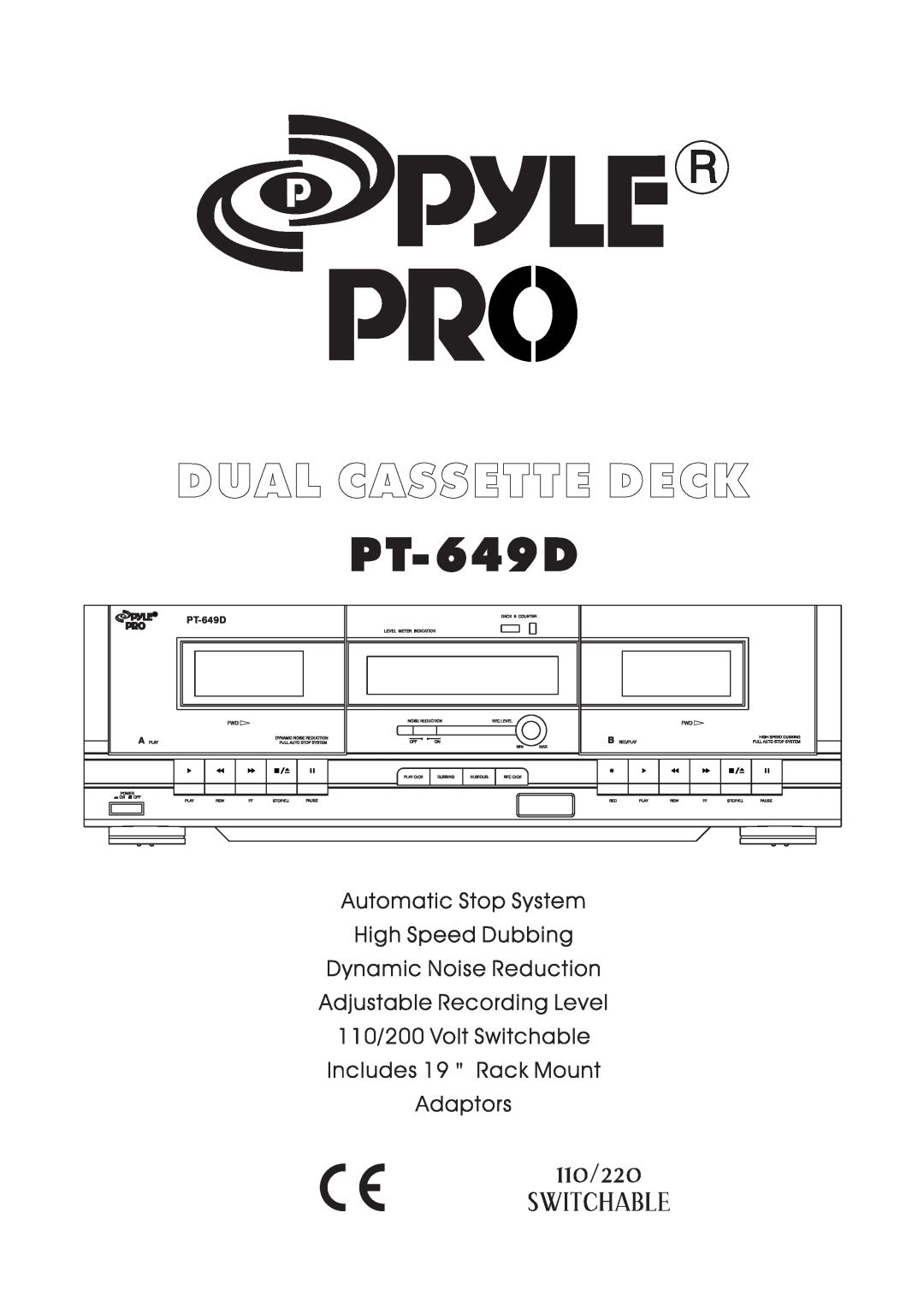 PYLE Audio PT-649D manual 