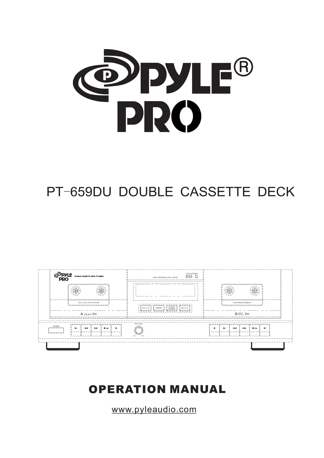 PYLE Audio manual PT-659DU Double Cassette Deck 