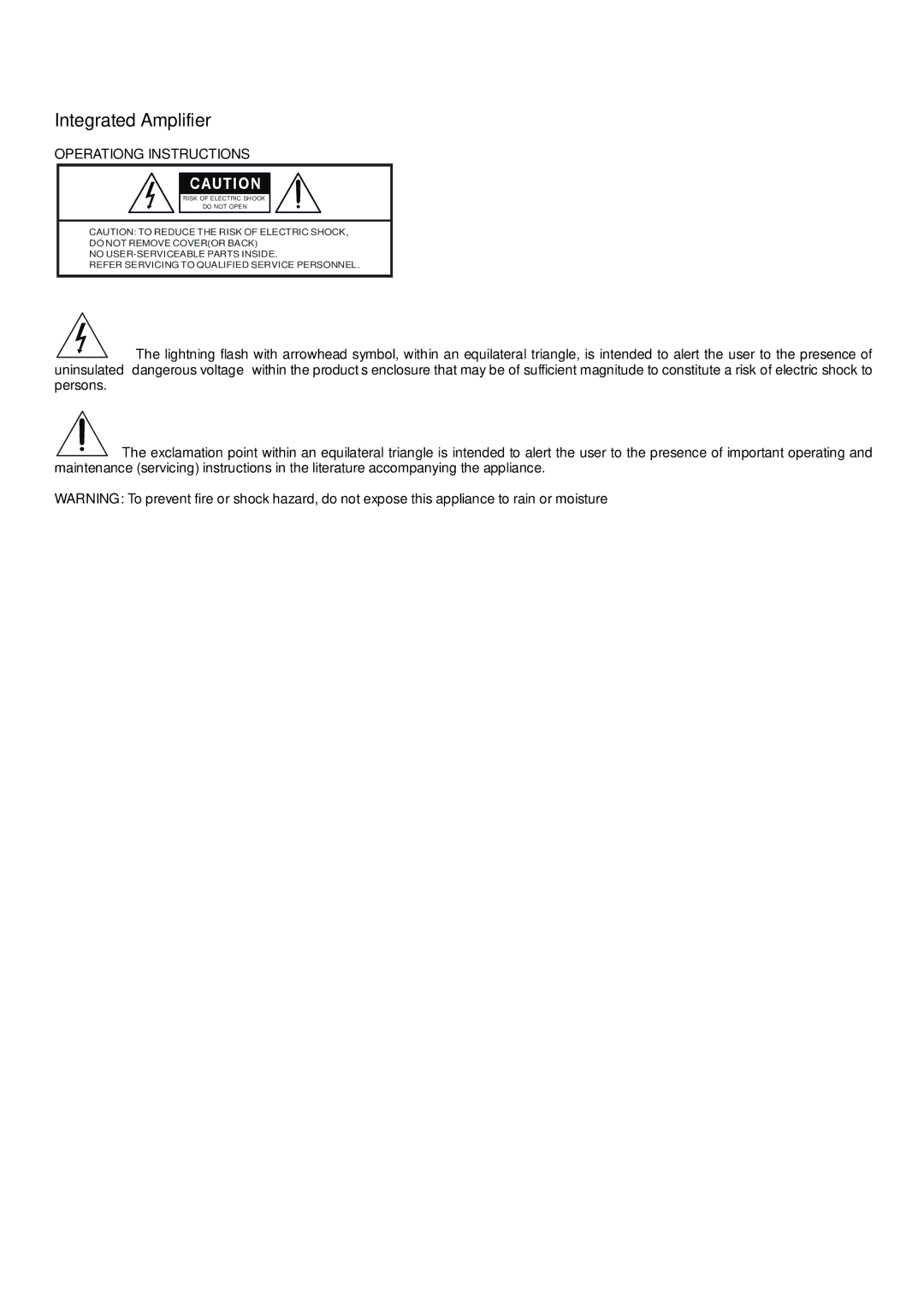 PYLE Audio PT-680A manual Integrated Amplifier, Operationg Instructions 