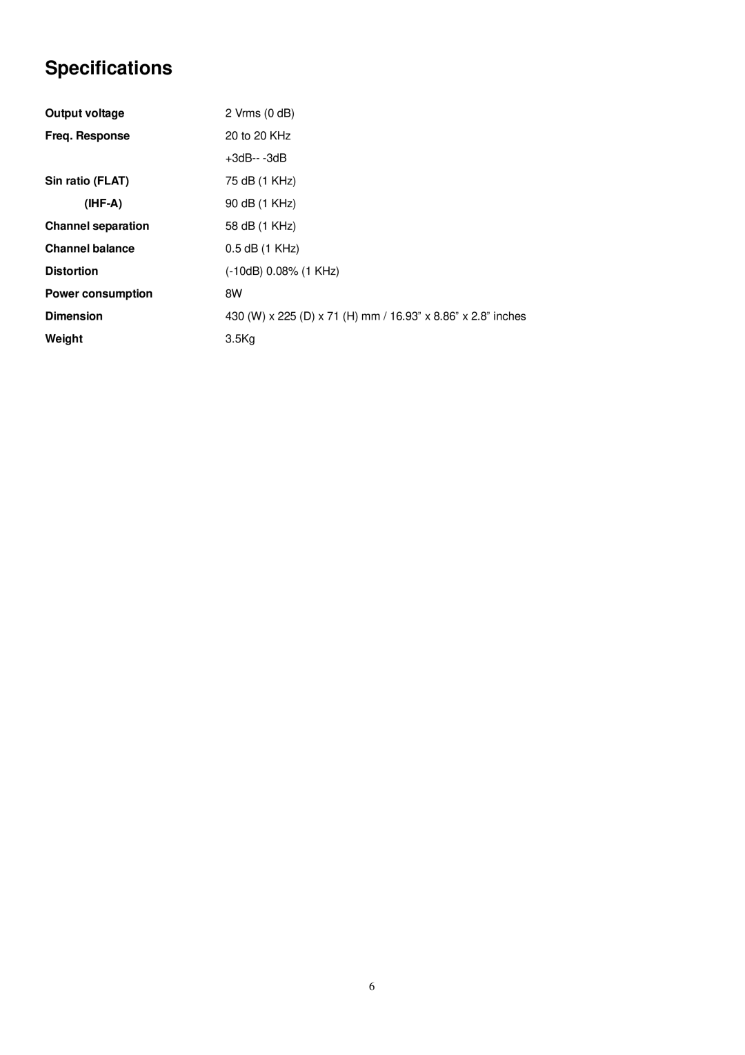 PYLE Audio PT-688CU manual Specifications 