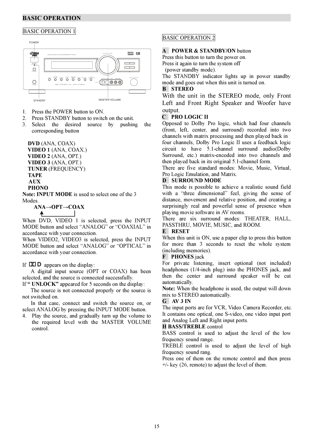 PYLE Audio PT-690A manual Basic Operation 