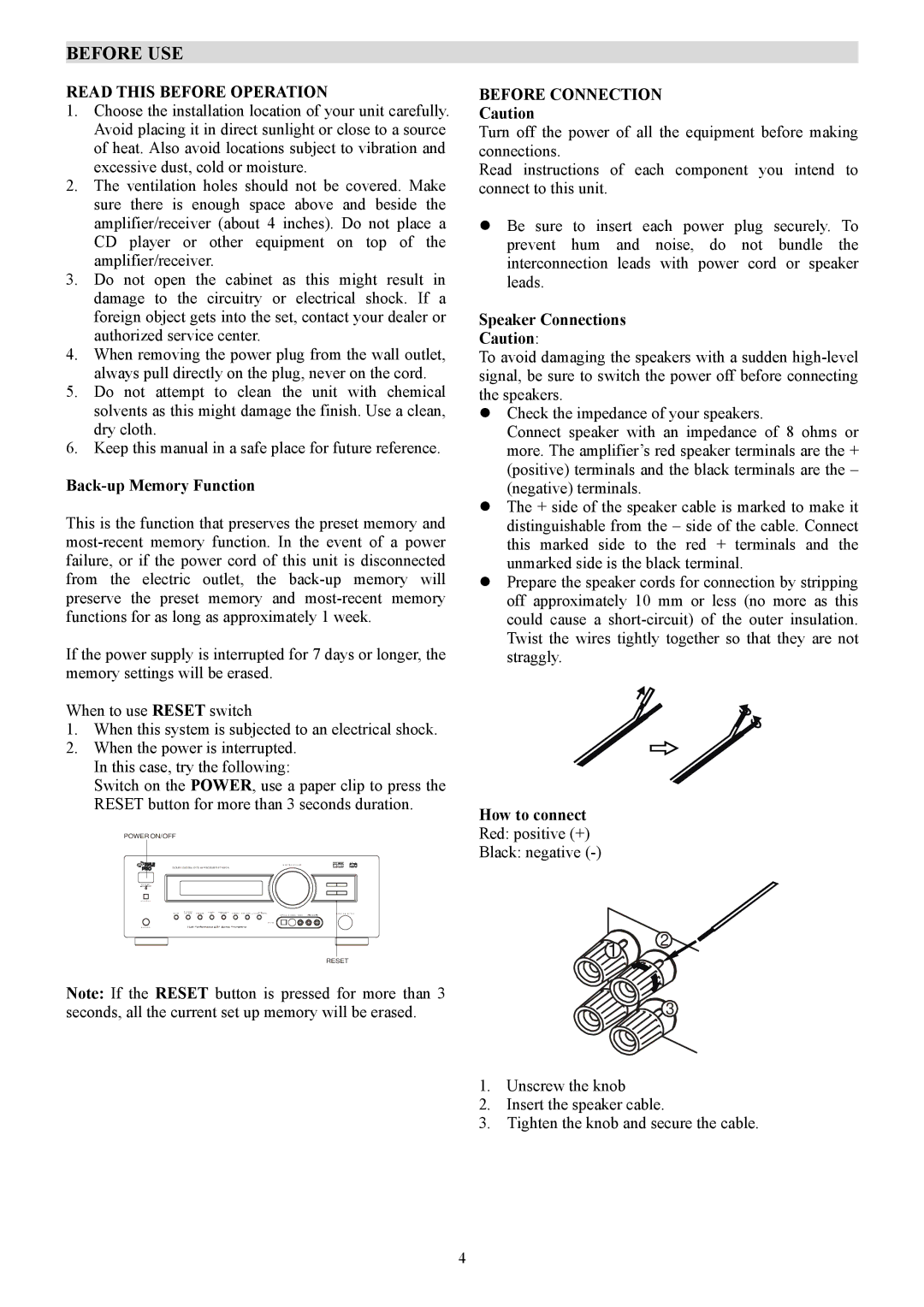 PYLE Audio PT-690A manual Before USE, Read this Before Operation, Before Connection 