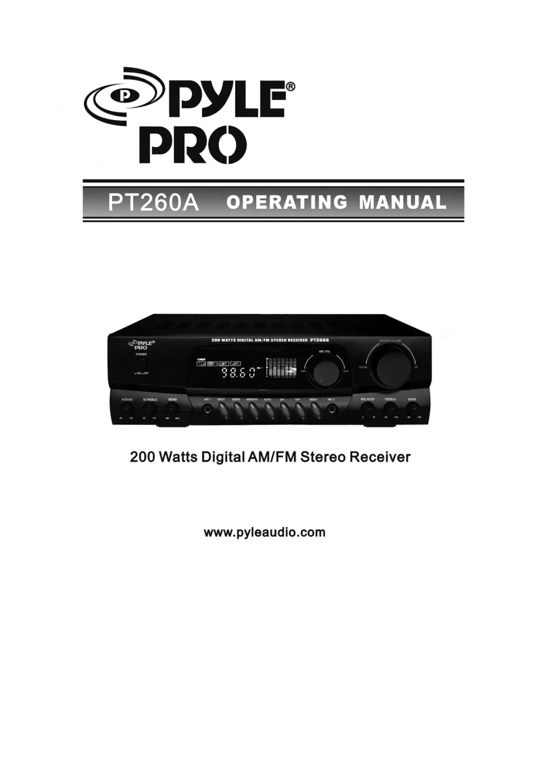 PYLE Audio PT260A manual 