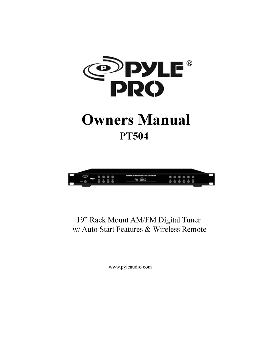PYLE Audio PT504 owner manual Owners Manual 