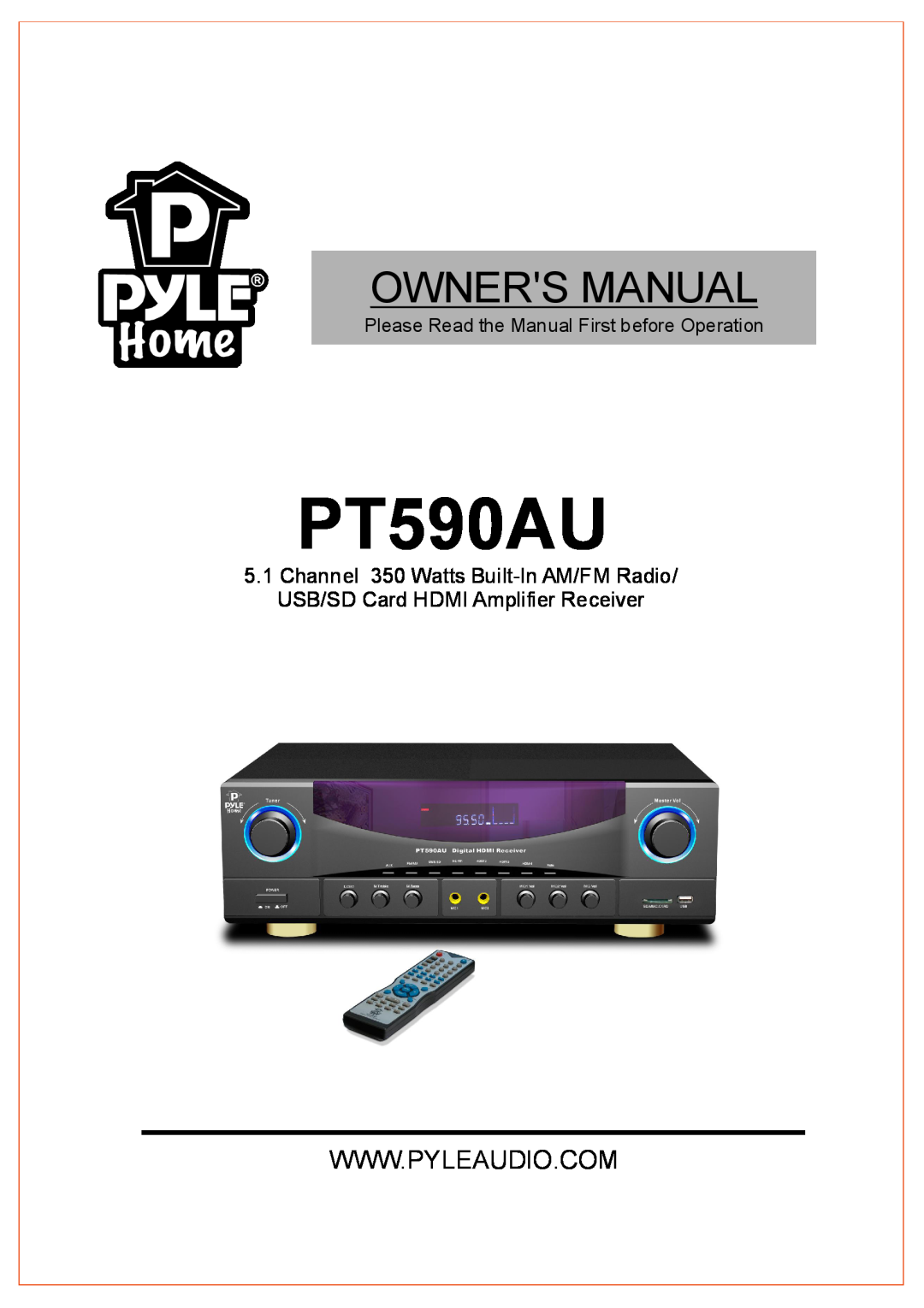 PYLE Audio PT590AU owner manual Please Read the Manual First before Operation 