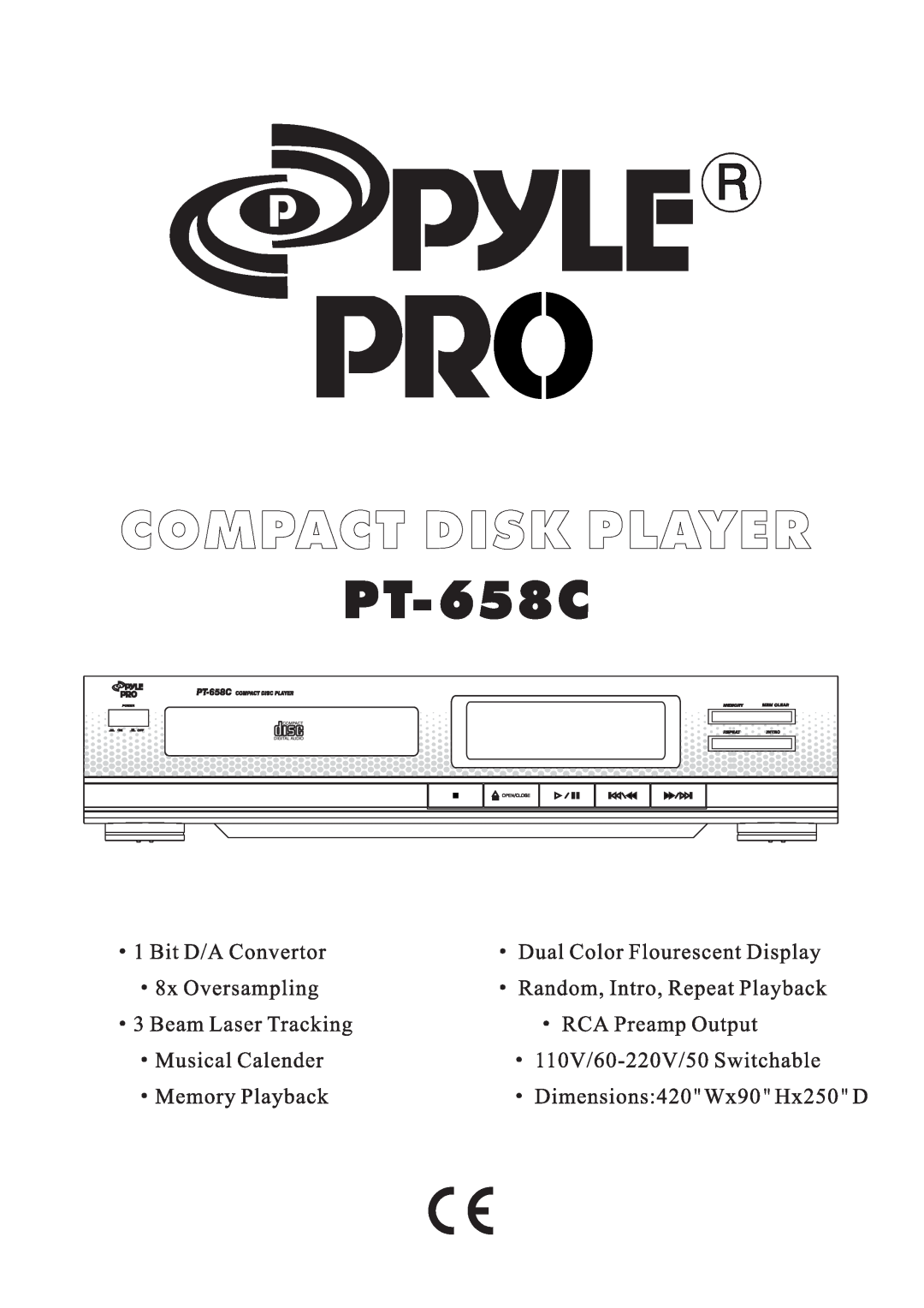 PYLE Audio PT658C manual 