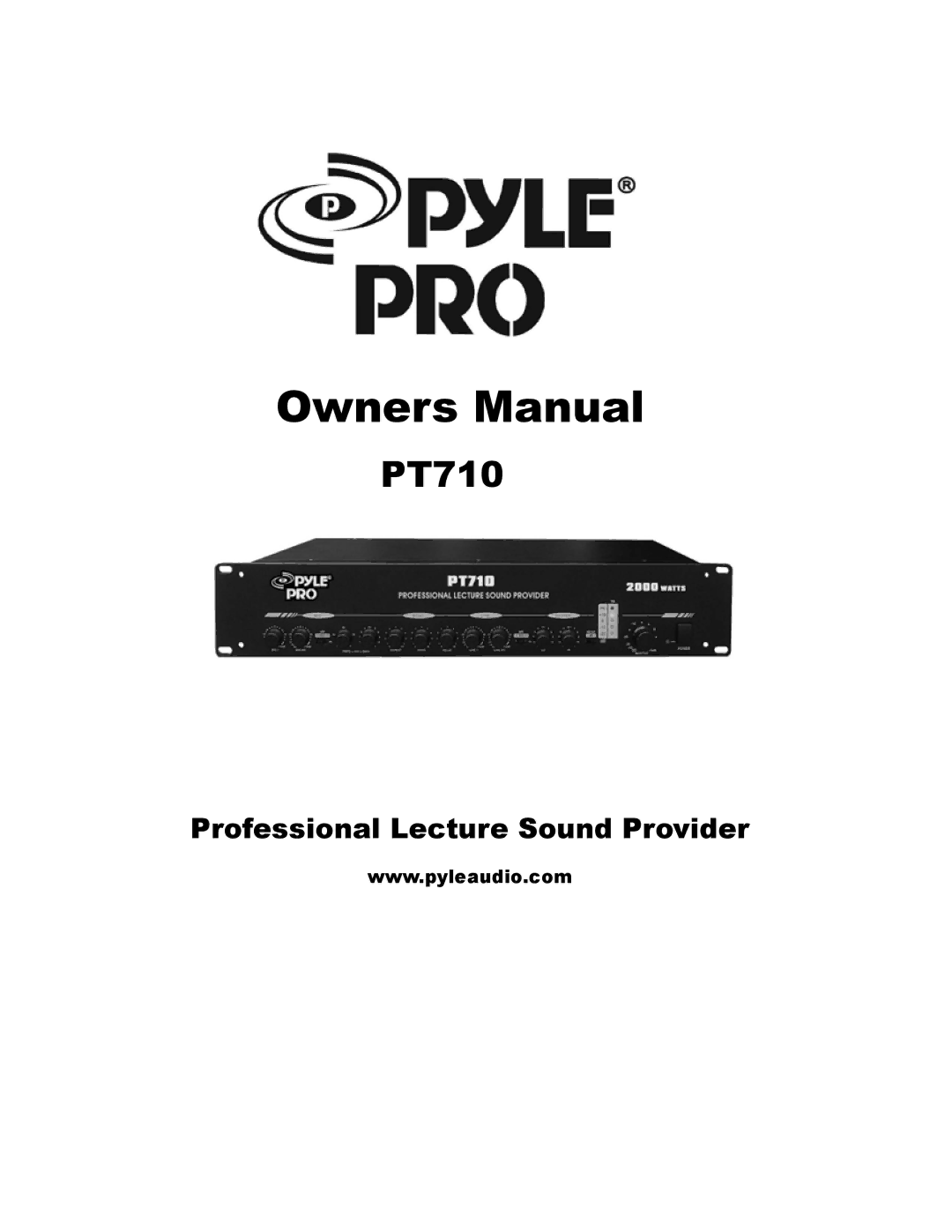 PYLE Audio PT710 owner manual 