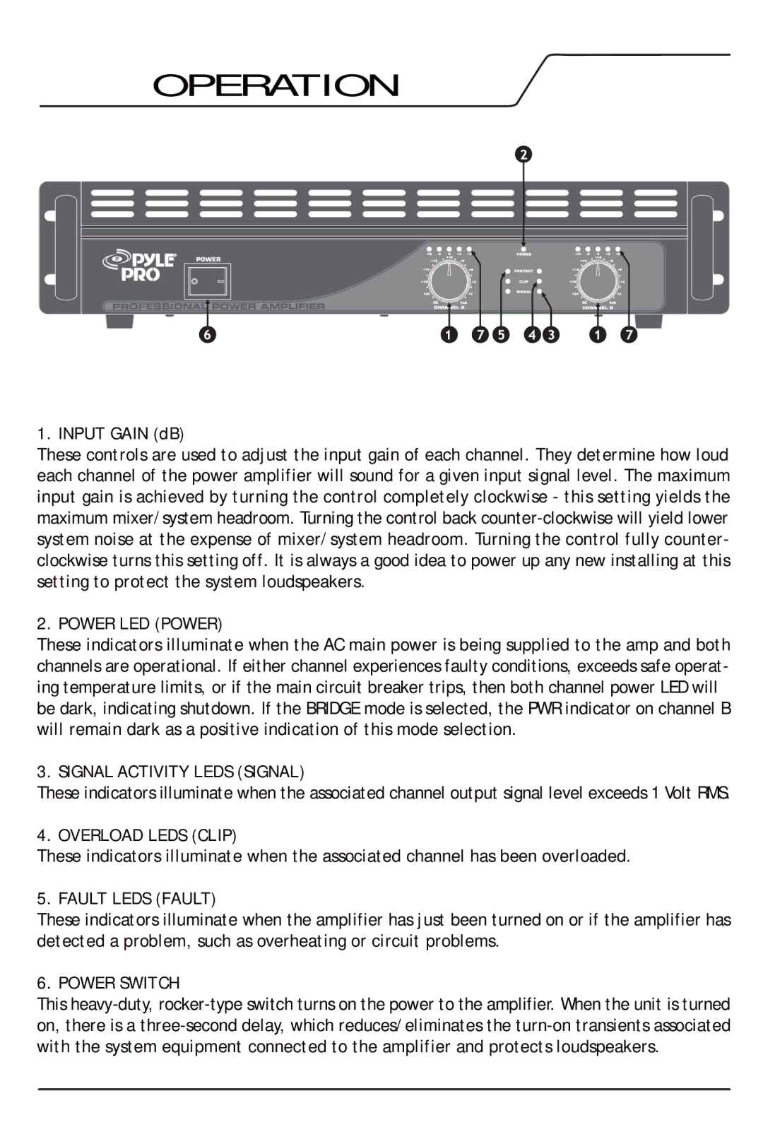 PYLE Audio PTA1400, PTA1000 manual Operation 