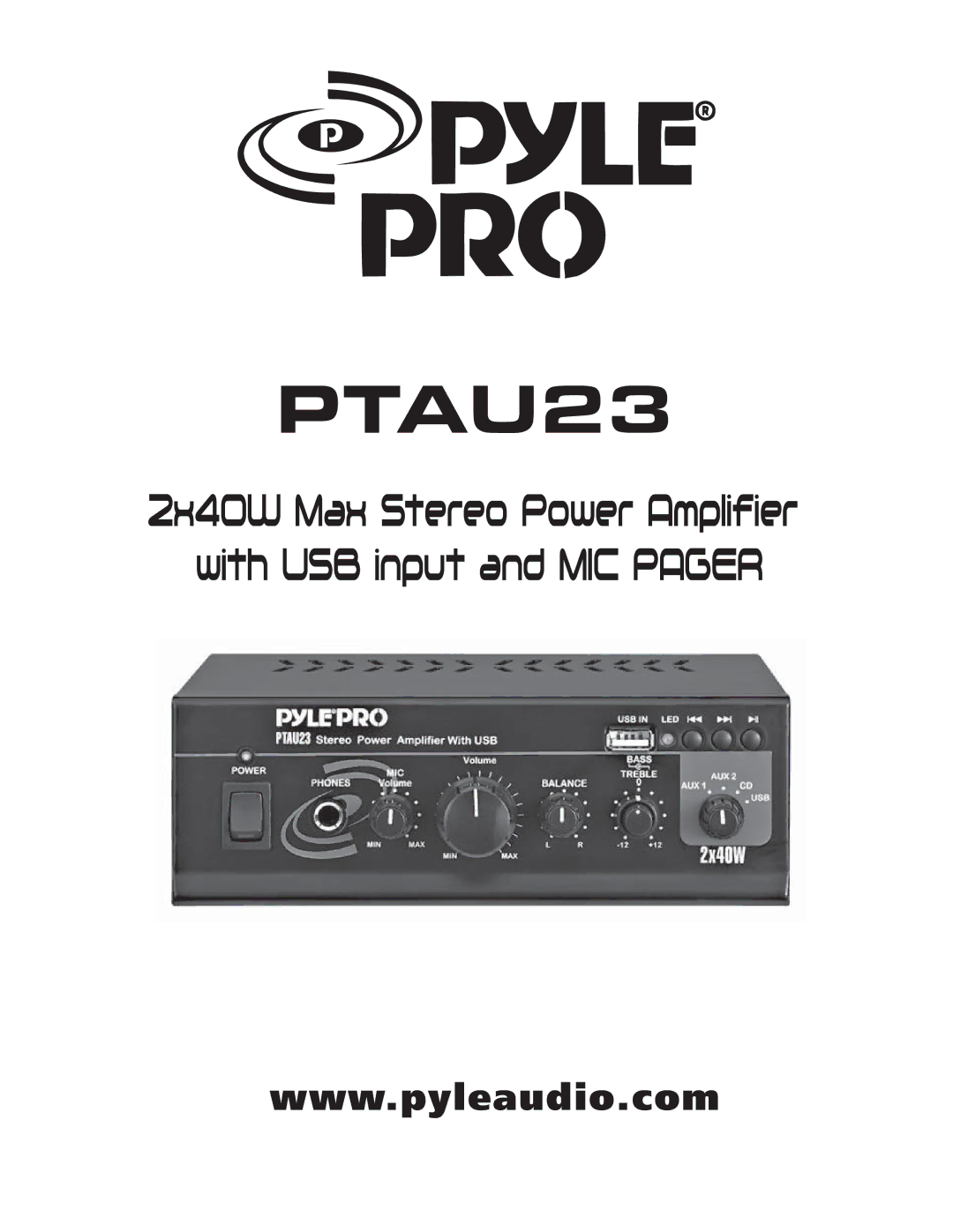 PYLE Audio PTAU23 manual 