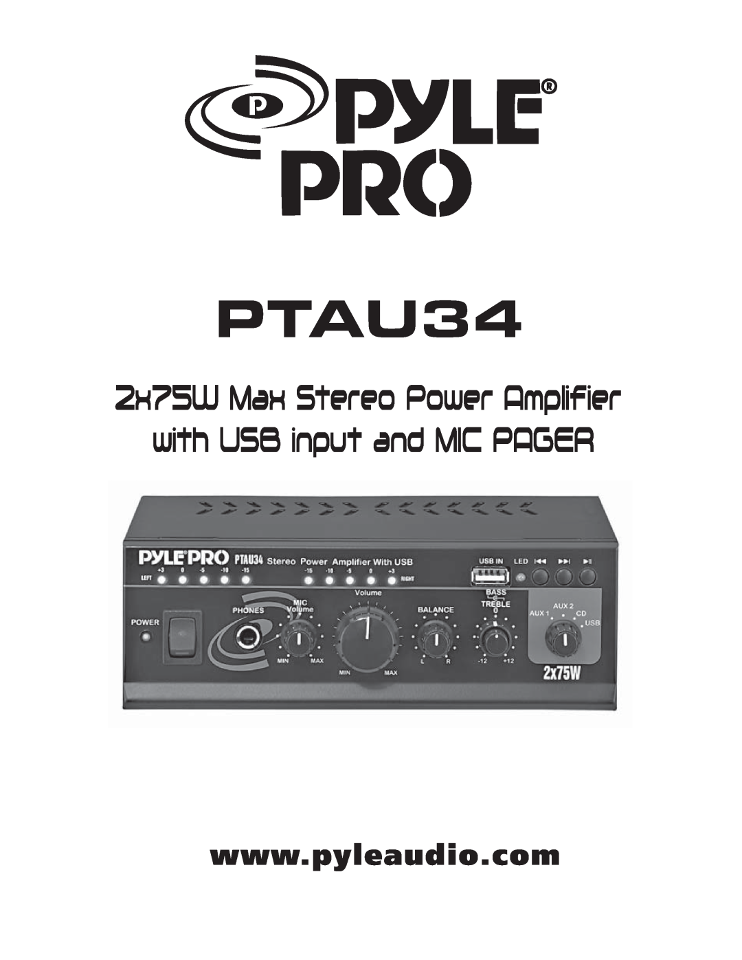 PYLE Audio PTAU34 manual 