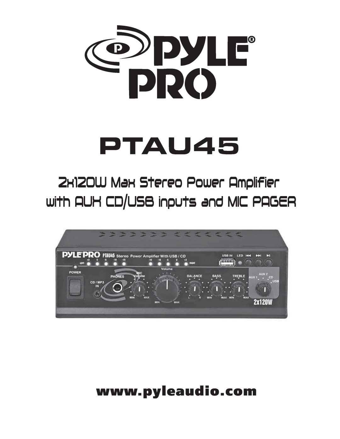PYLE Audio PTAU45 manual 