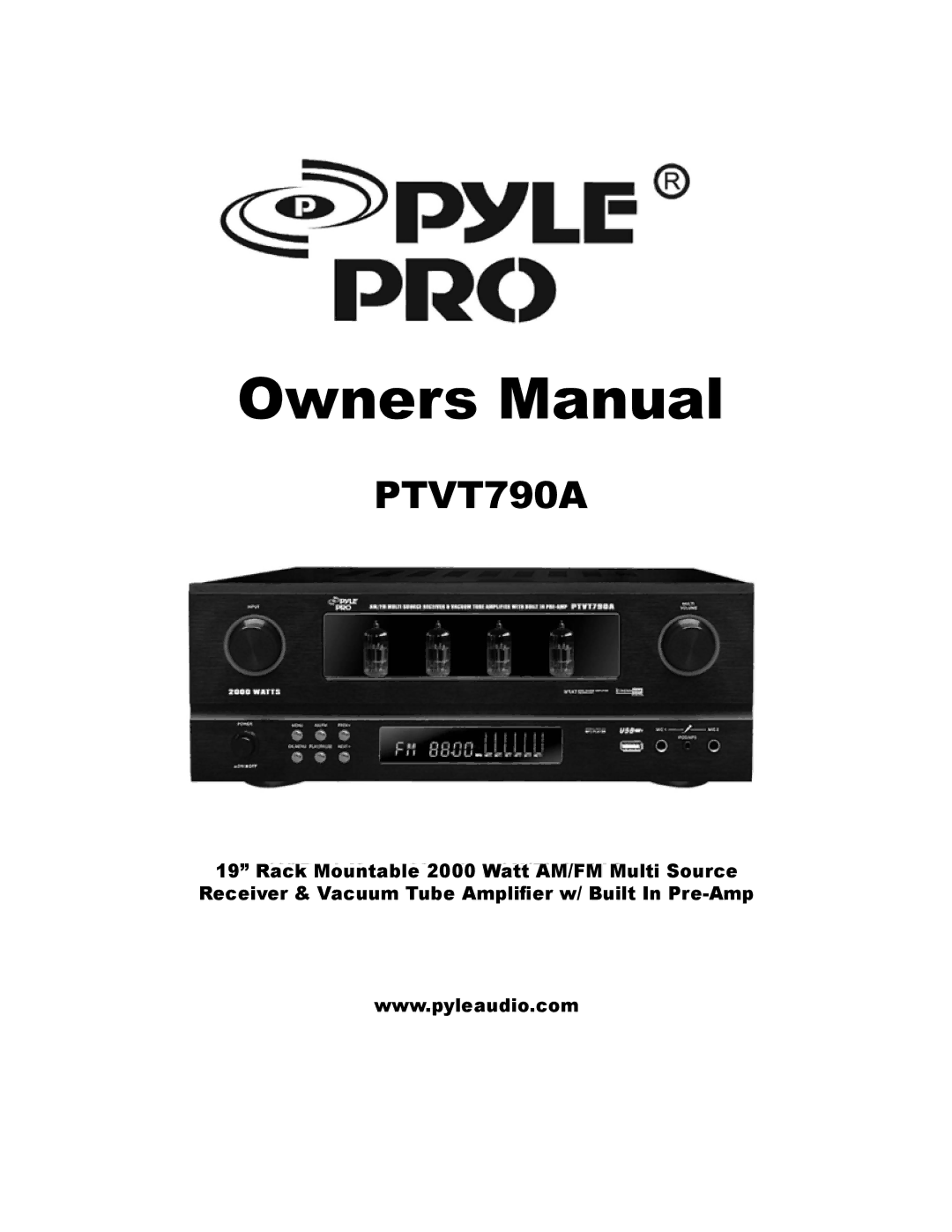 PYLE Audio PTVT790A owner manual 