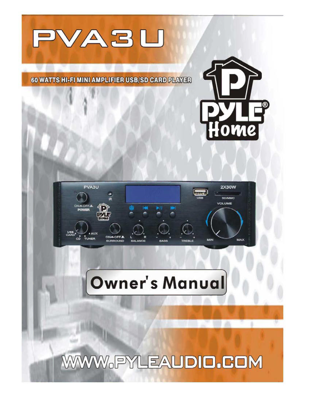 PYLE Audio PVA3U manual 