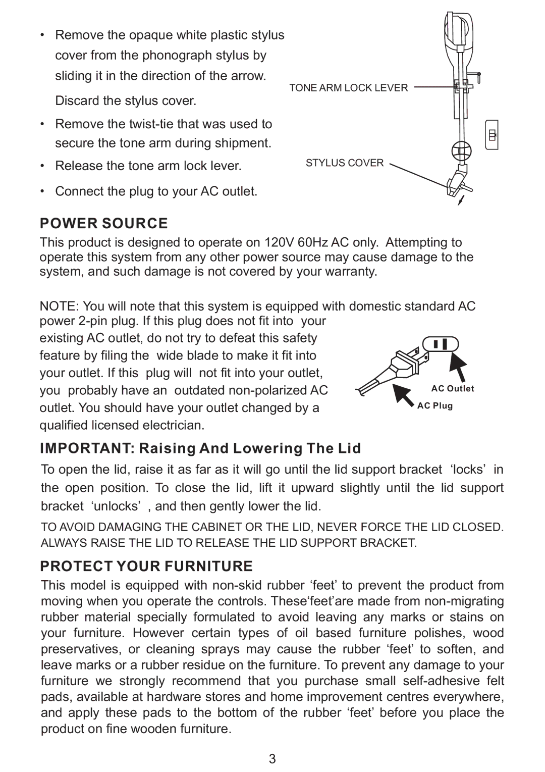 PYLE Audio PVNTT6UM manual Power Source 