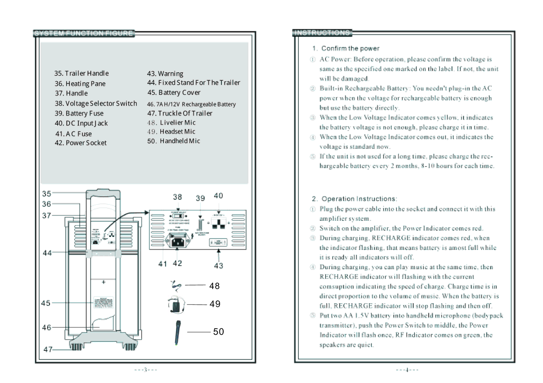 PYLE Audio PWMA-1090UI manual Battery Fuse Truckle Of Trailer DC Input Jack 