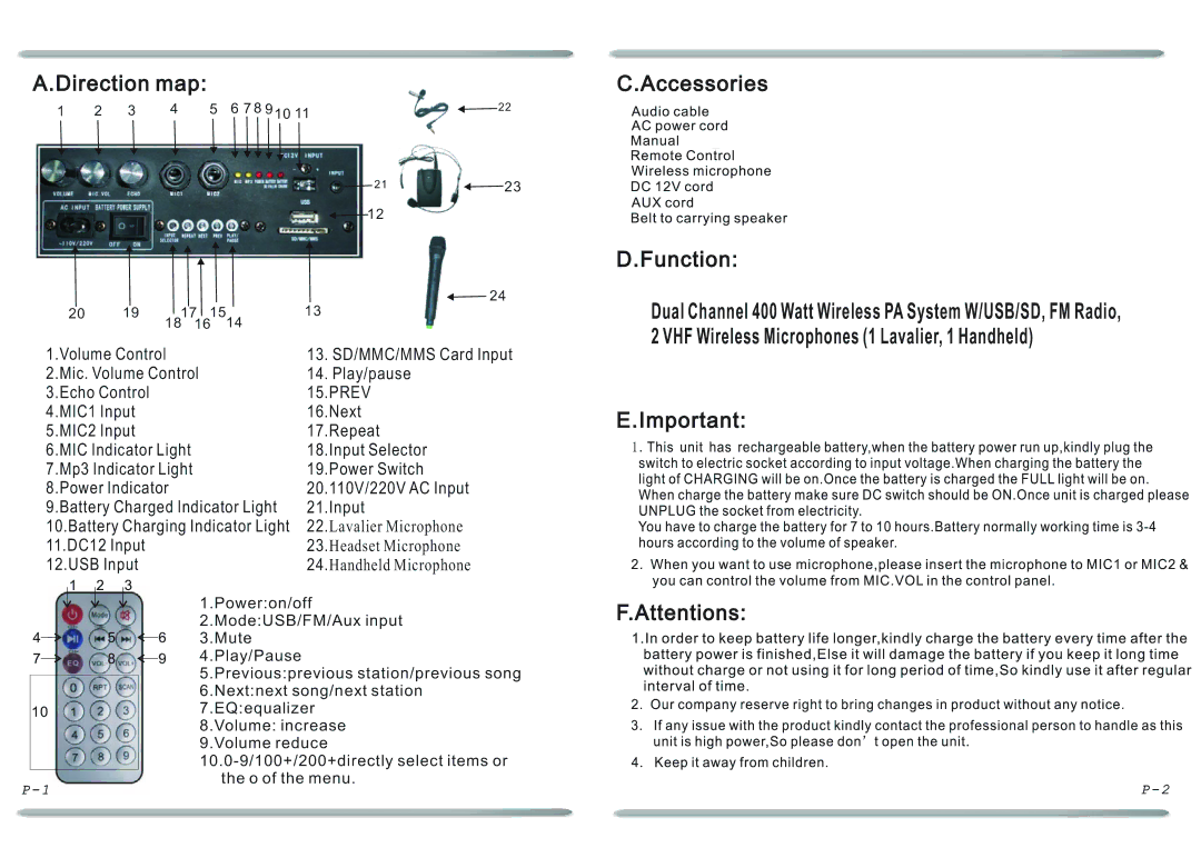 PYLE Audio PWMA-160 manual Prev 