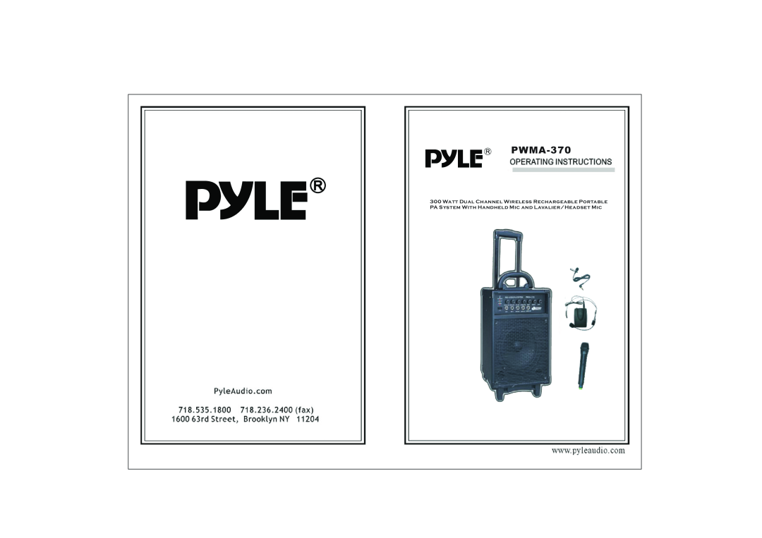 PYLE Audio PWMA-370 manual 
