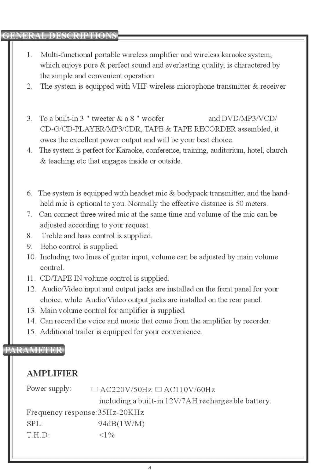 PYLE Audio PWMA-830 manual 