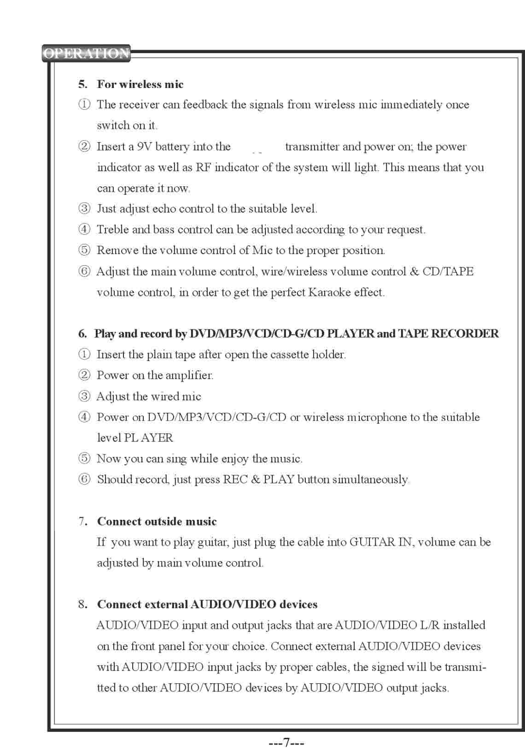 PYLE Audio PWMA-830 manual 