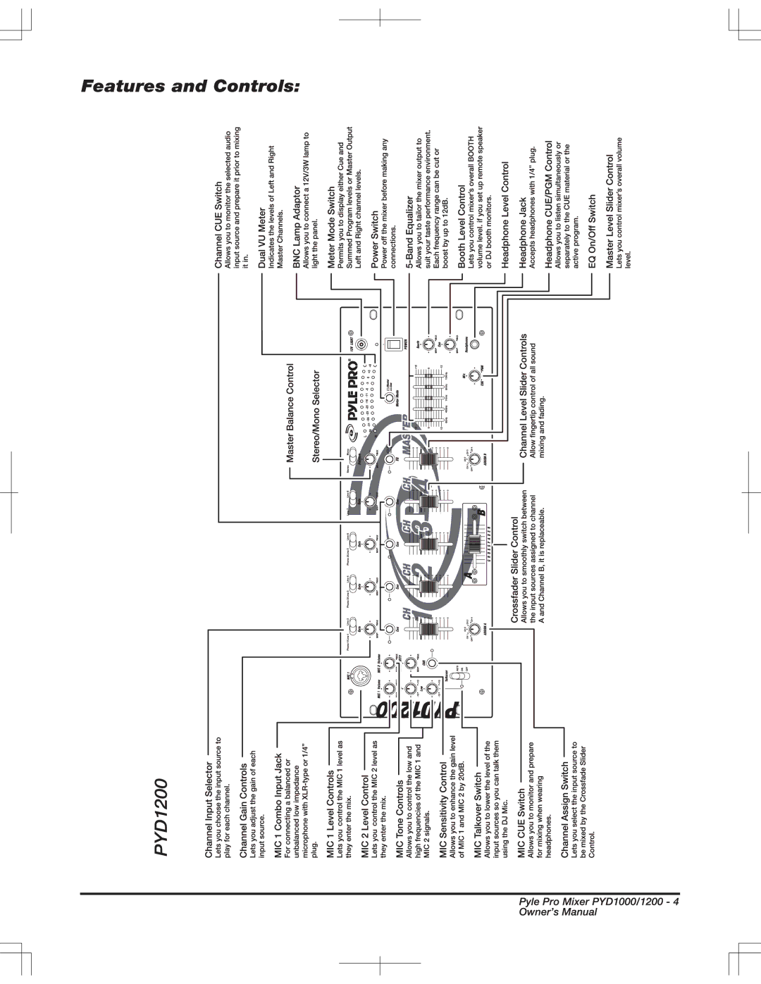 PYLE Audio PYD1000, PYD1200 owner manual 