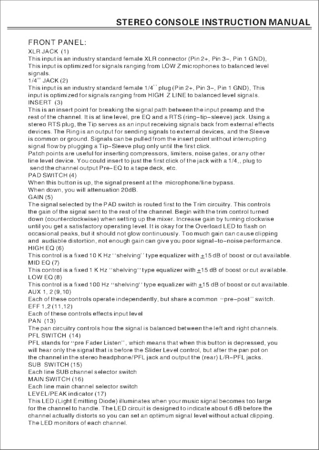 PYLE Audio PYMXA10 manual 