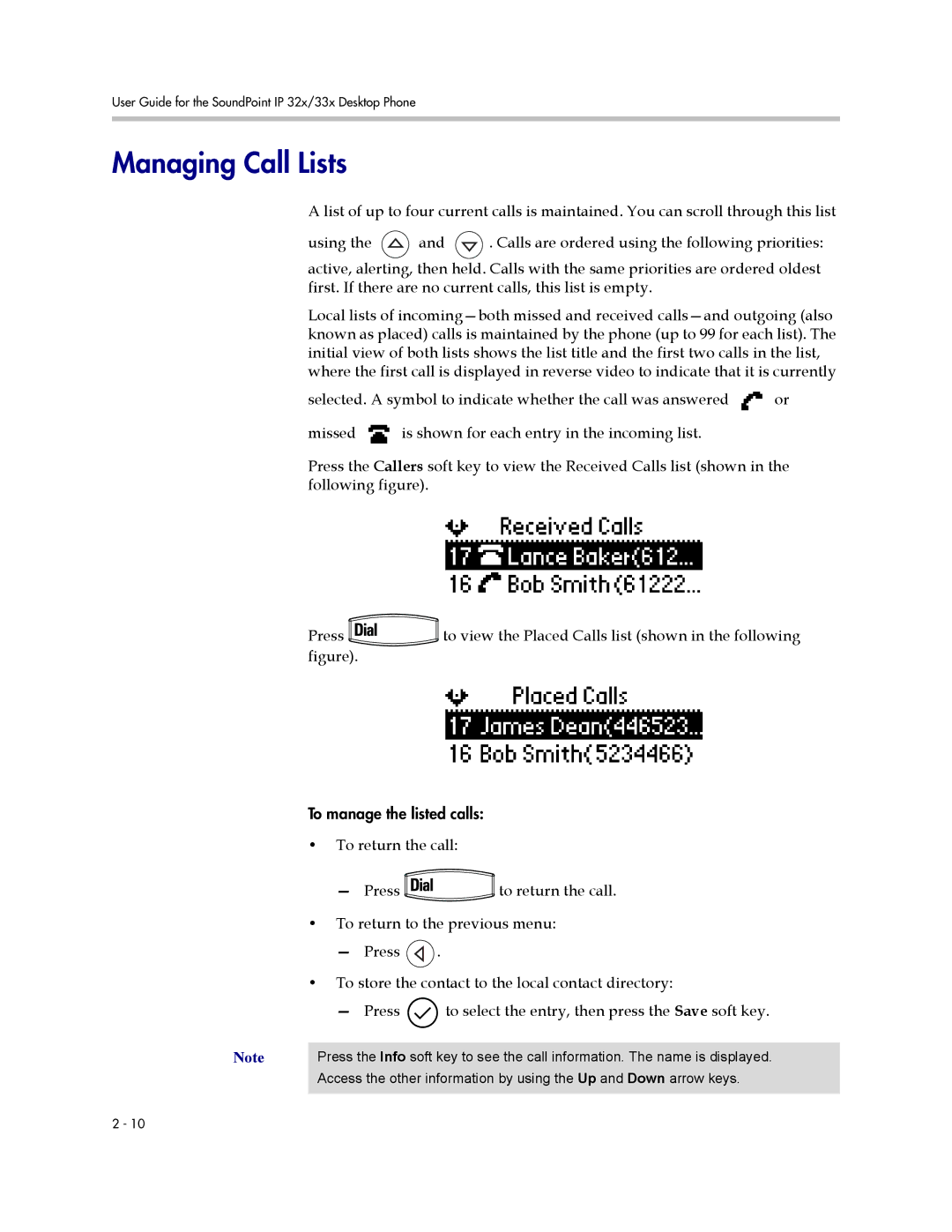 PYLE Audio SIP 3.2.1 manual Managing Call Lists 