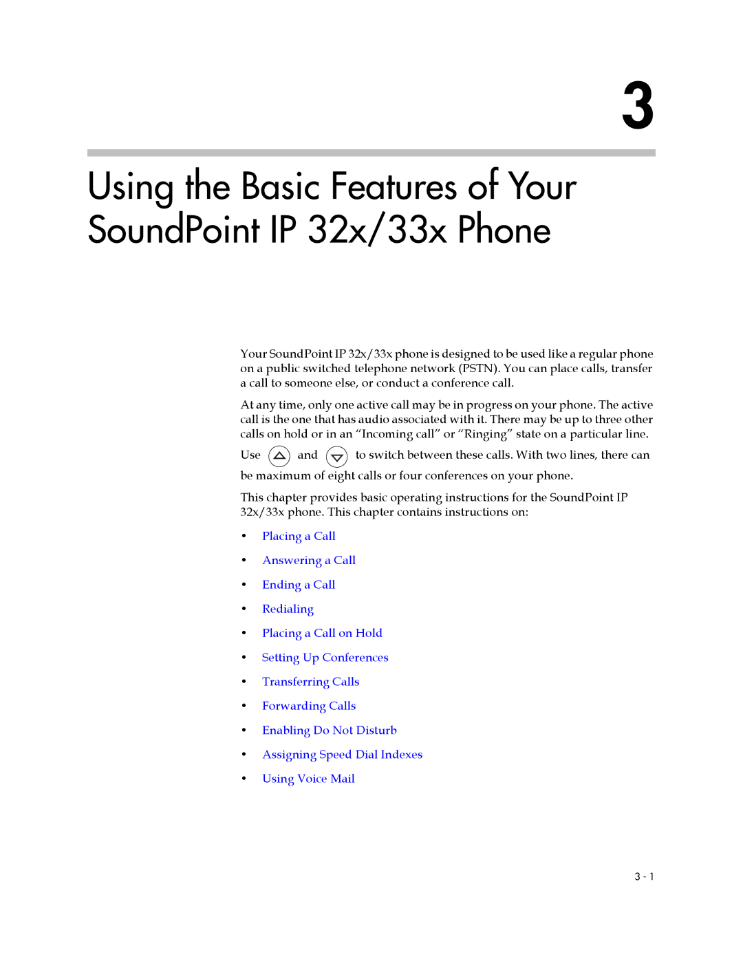 PYLE Audio SIP 3.2.1 manual Using the Basic Features of Your SoundPoint IP 32x/33x Phone 