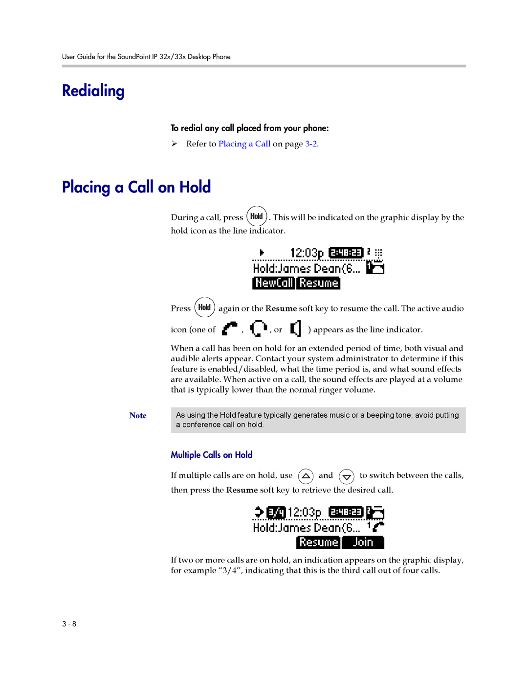 PYLE Audio SIP 3.2.1 manual Redialing, Placing a Call on Hold 