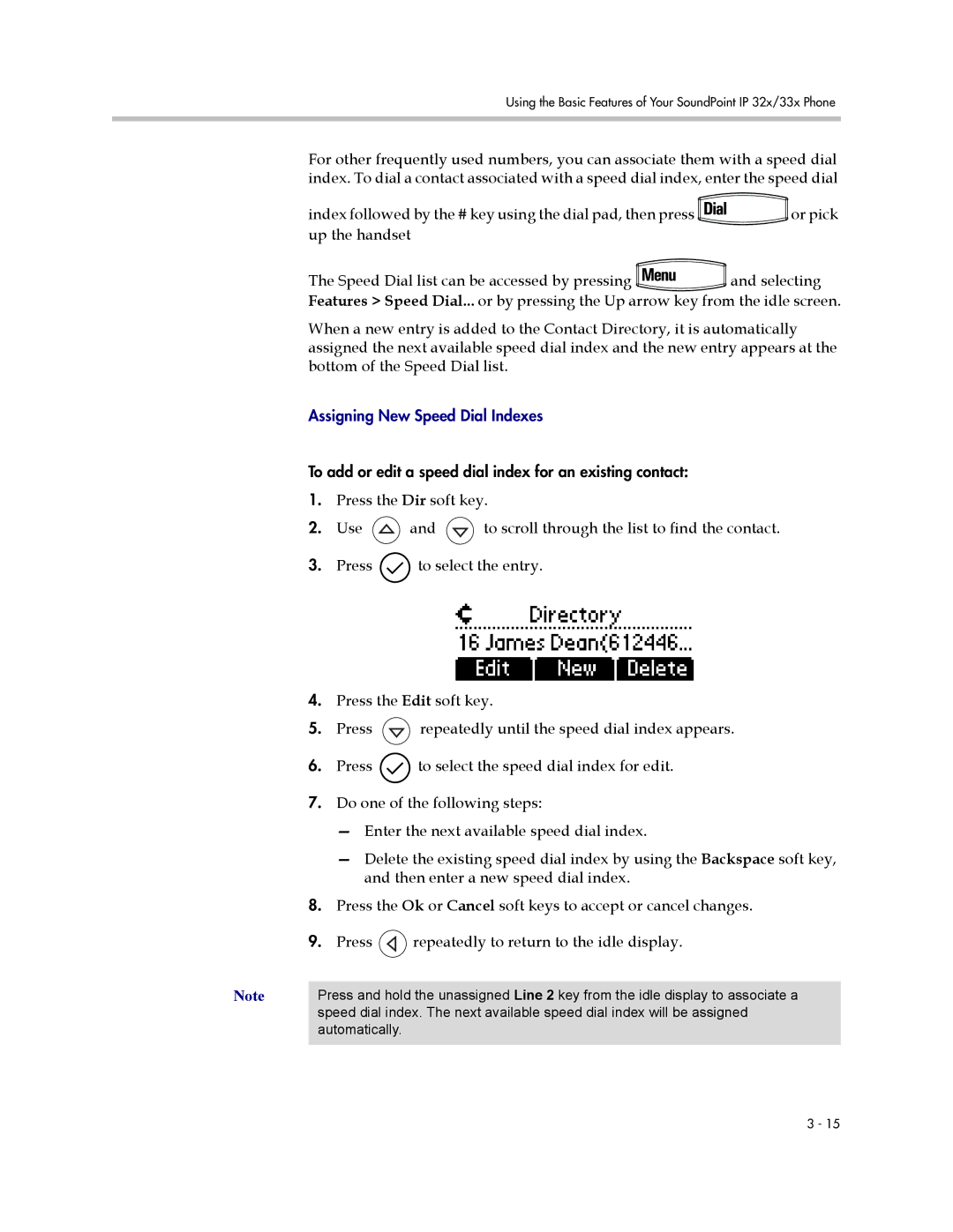 PYLE Audio SIP 3.2.1 manual Assigning New Speed Dial Indexes 