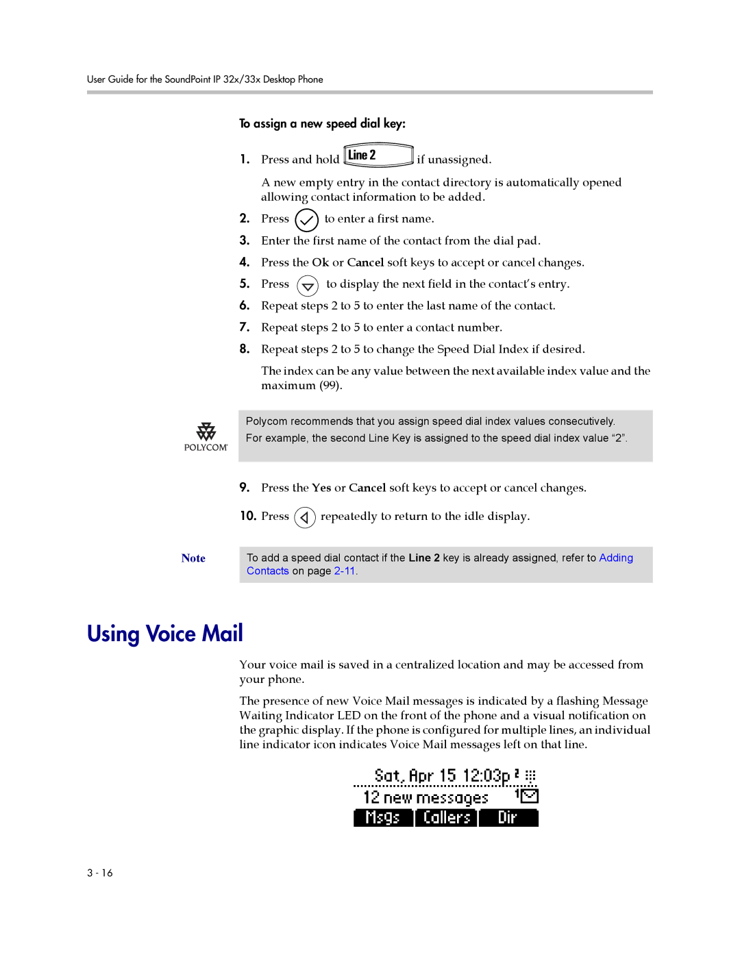 PYLE Audio SIP 3.2.1 manual Using Voice Mail 