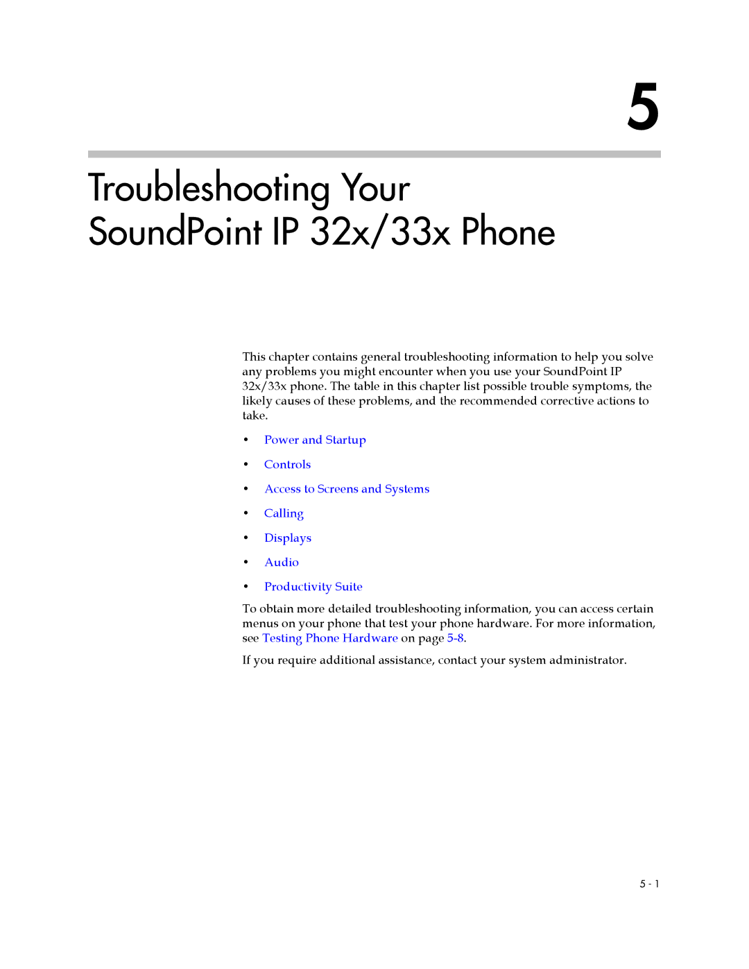 PYLE Audio SIP 3.2.1 manual Troubleshooting Your SoundPoint IP 32x/33x Phone 