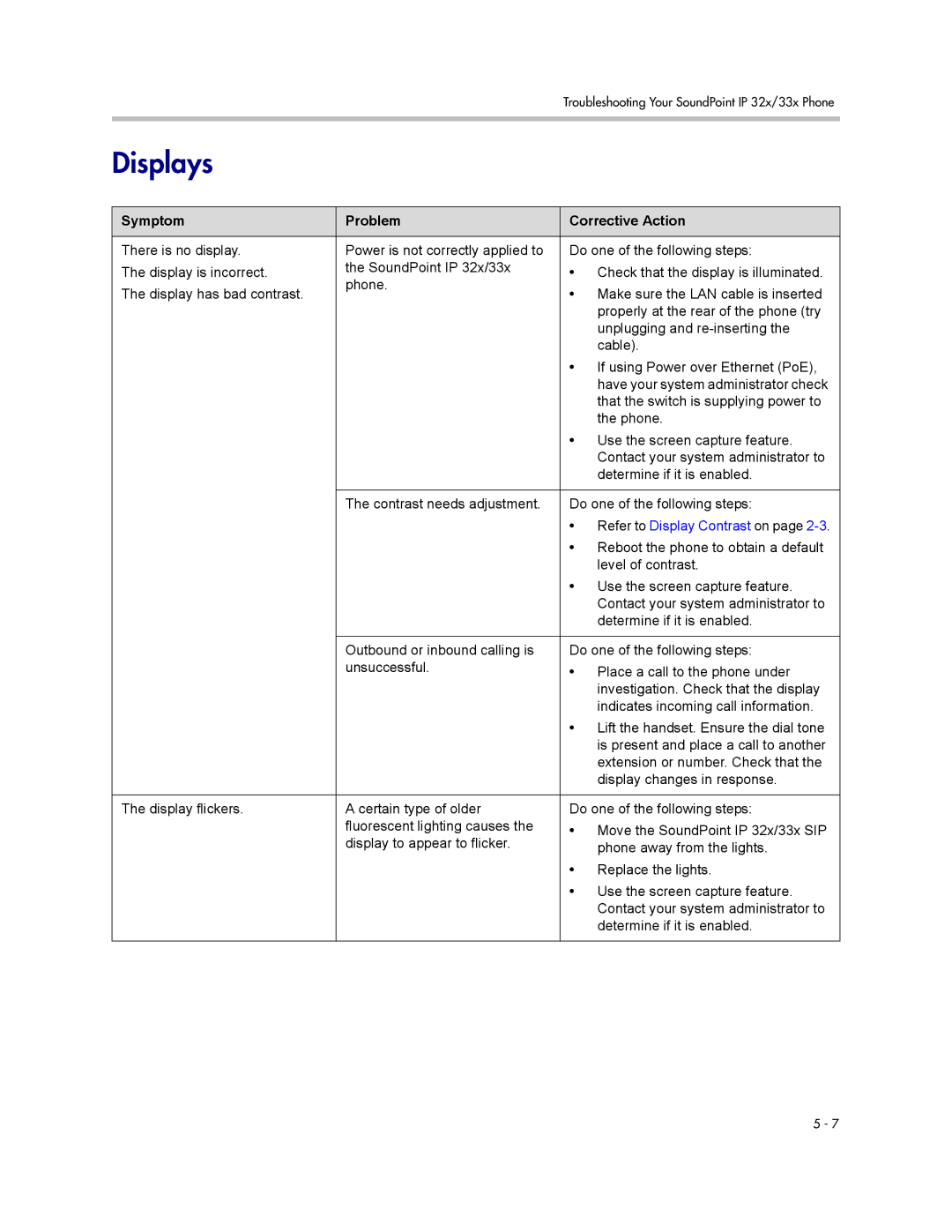 PYLE Audio SIP 3.2.1 manual Displays, Refer to Display Contrast on 