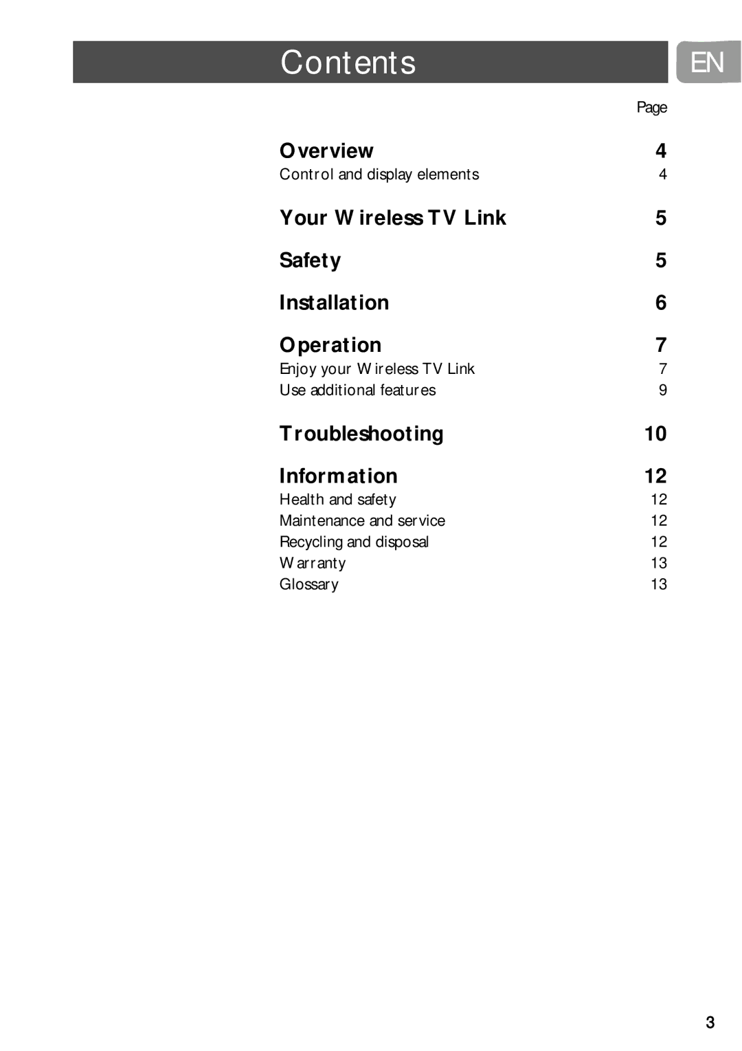 PYLE Audio SLV5400 user manual Contents 