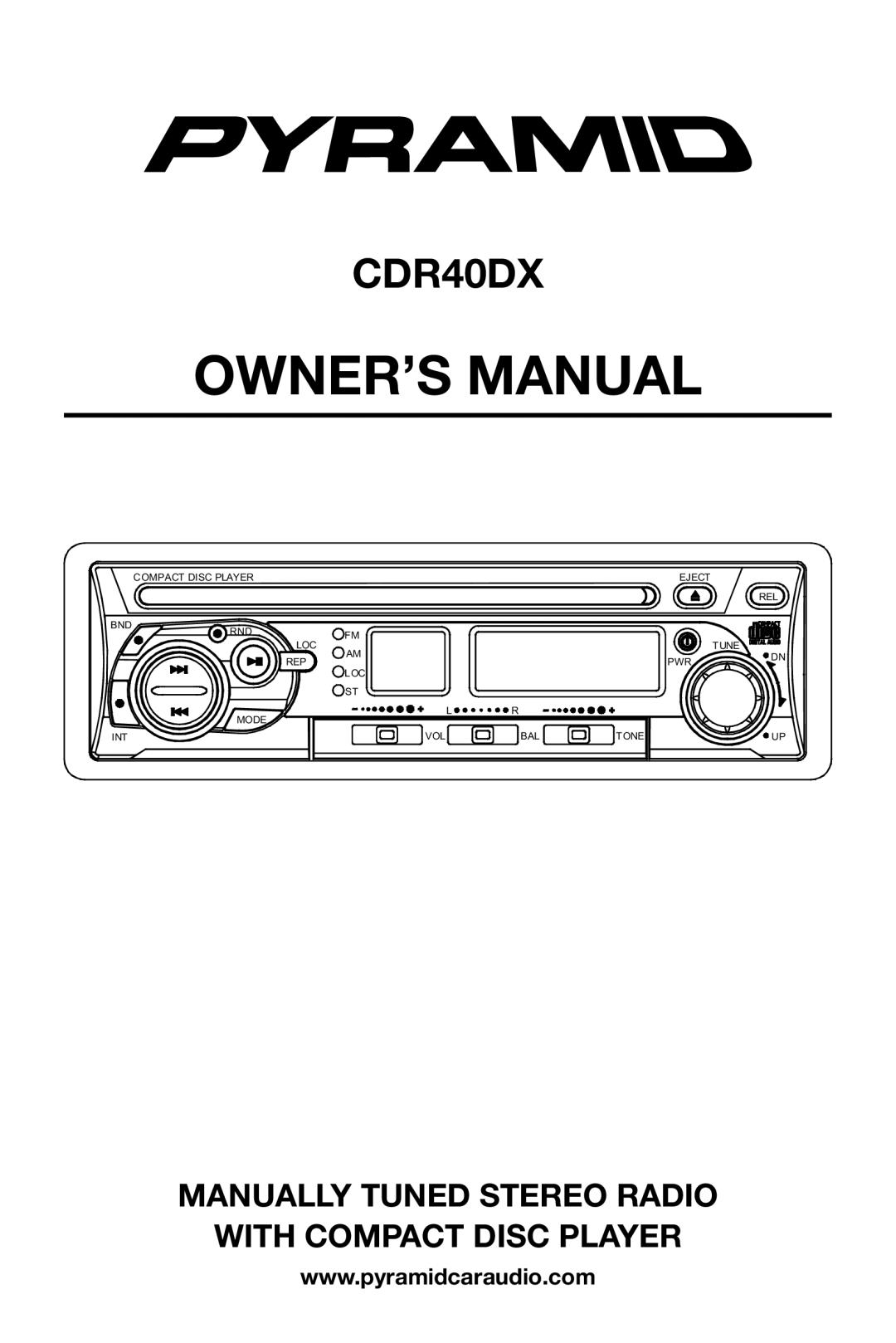 Pyramid Car Audio CDR40DX owner manual 