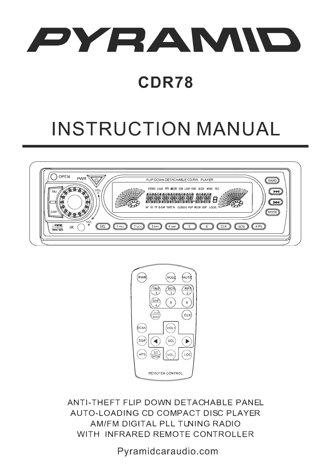 Pyramid Car Audio CDR78 manual 