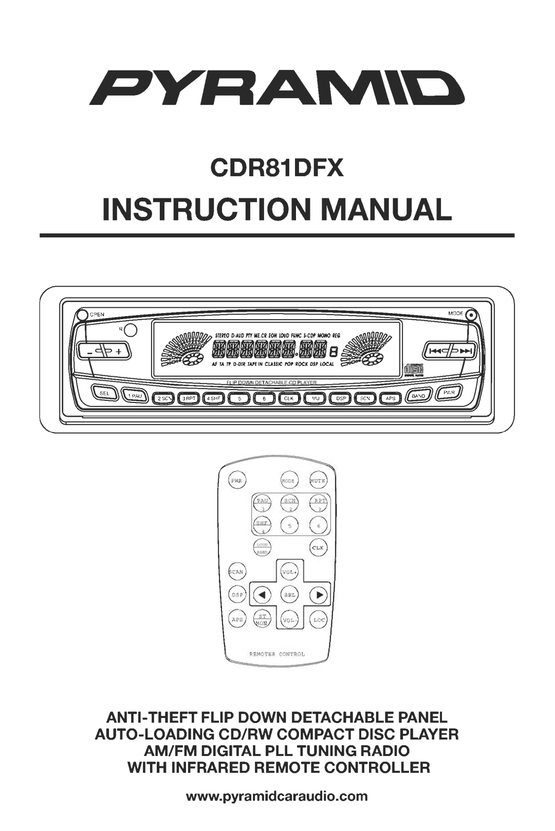 Pyramid Car Audio CDR81DFX manual 