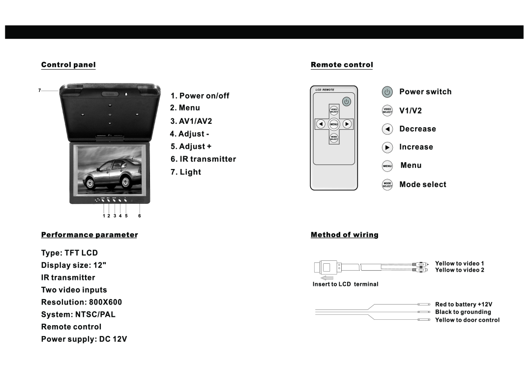 Pyramid Car Audio MV1240IR manual 