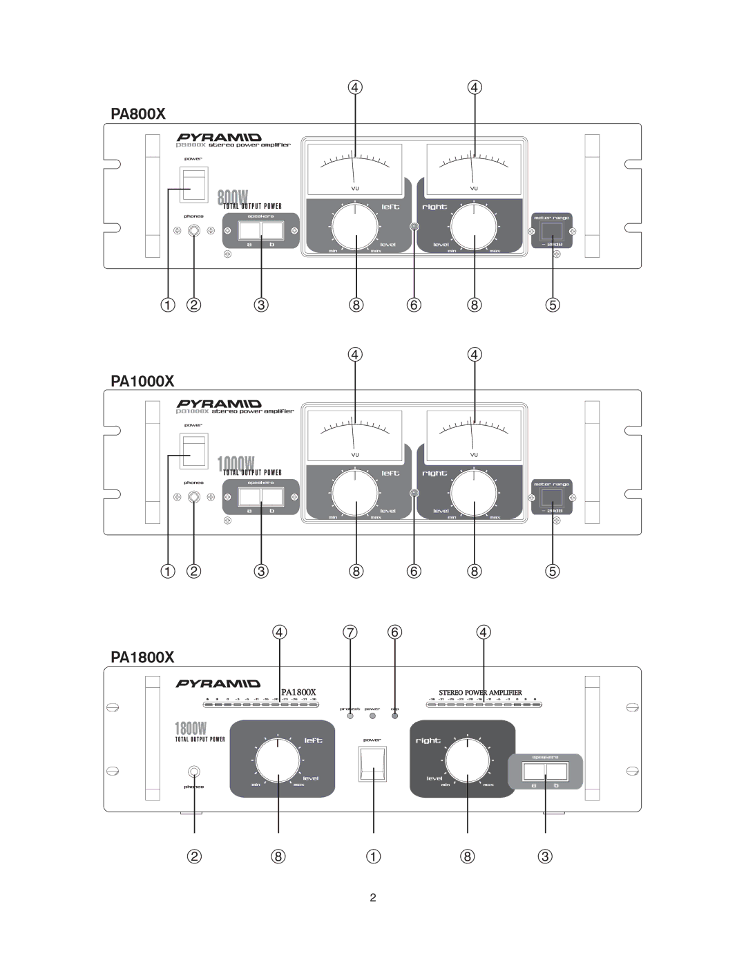 Pyramid Car Audio PA600X manual PA800X PA1000X PA1800X 