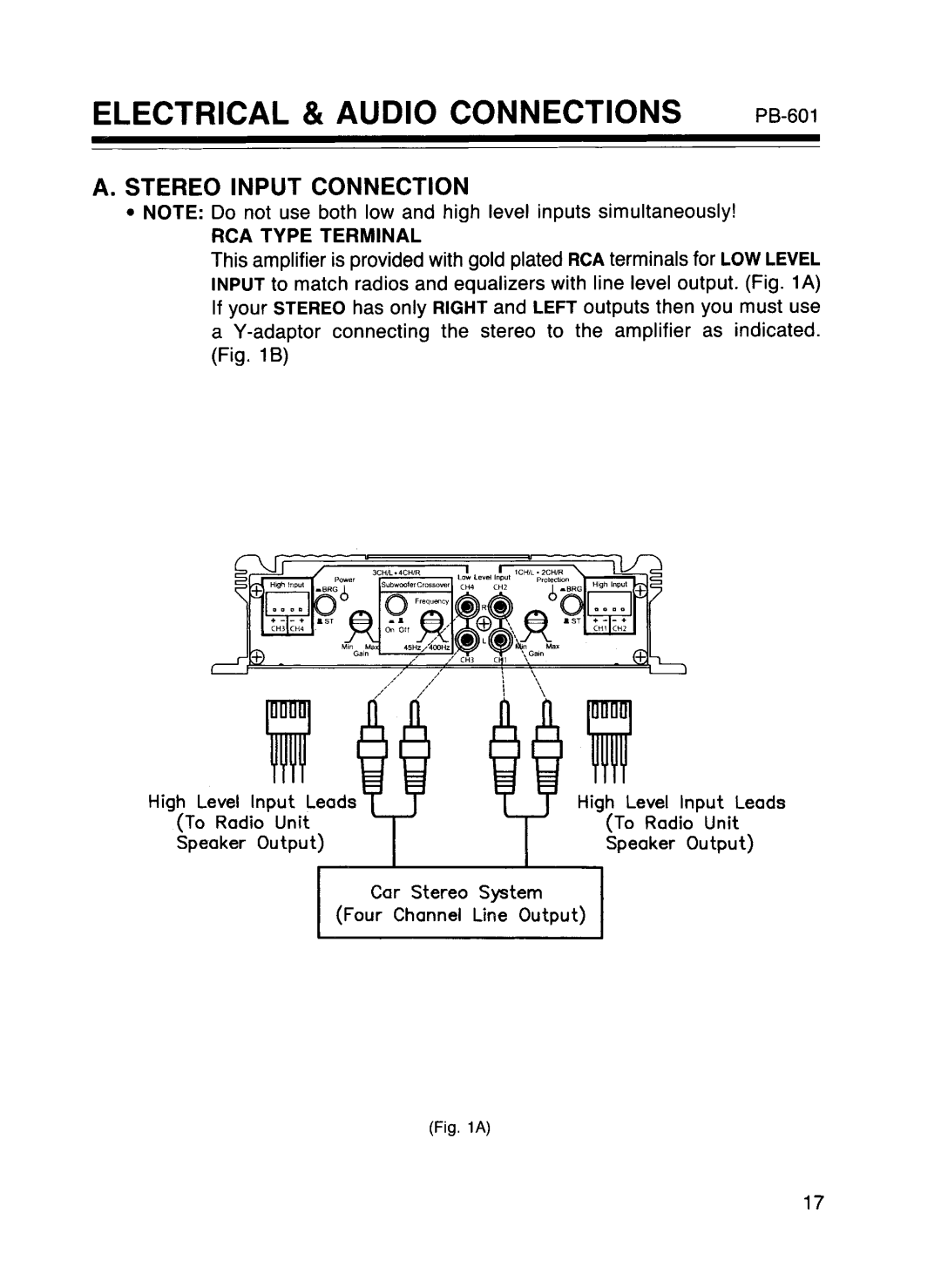 Pyramid Car Audio PB-101, PB-601, PB-301, PB-251 manual 