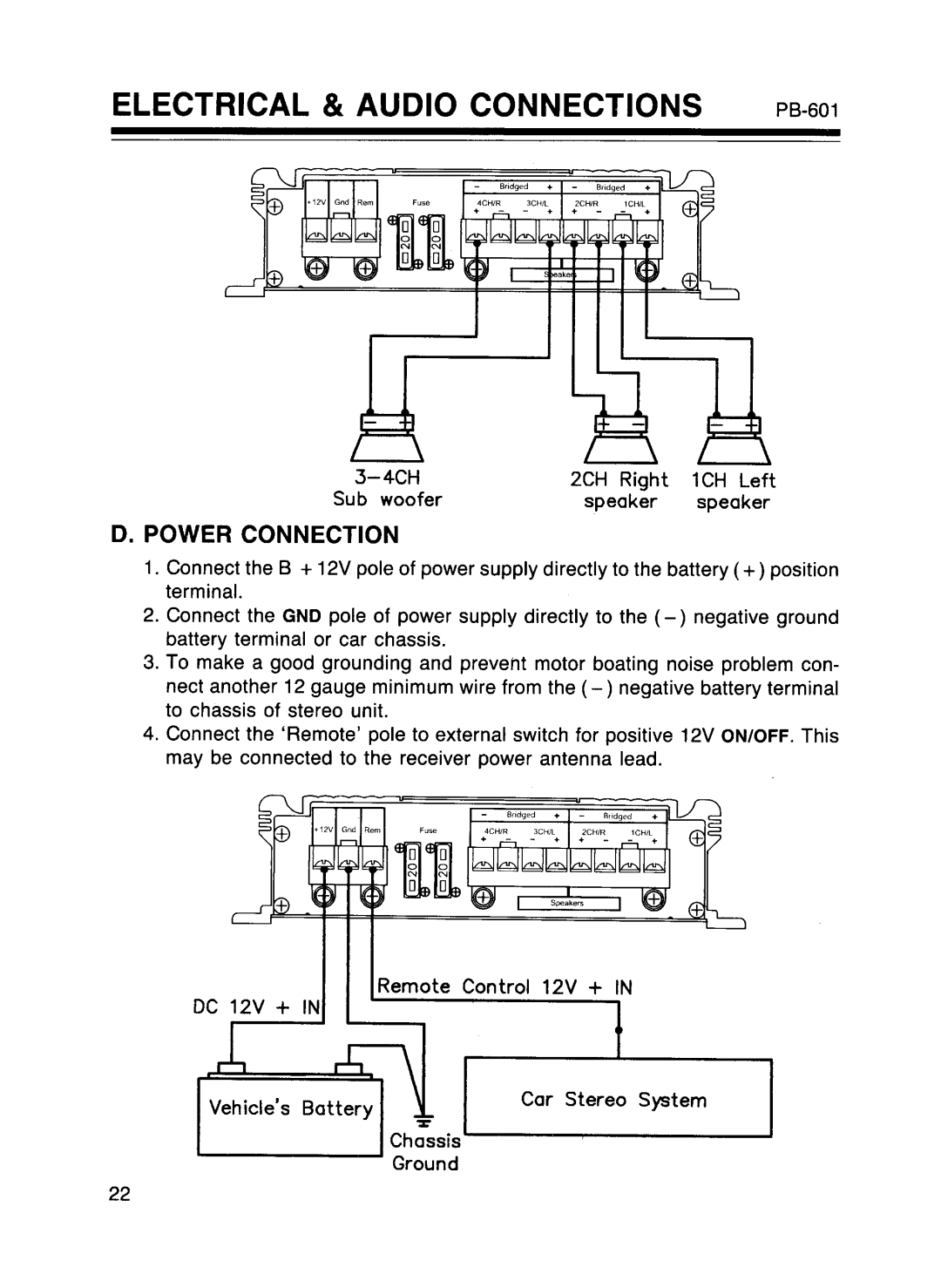 Pyramid Car Audio PB-301, PB-601, PB-101, PB-251 manual 