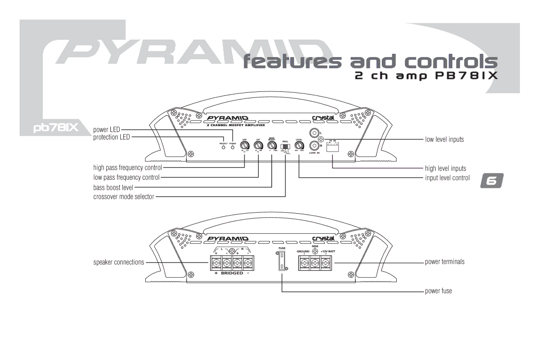 Pyramid Car Audio PB881X, PB681X, PB781X, PB1881X, PB481X, PB1281X manual H a m p P B 7 8 1 