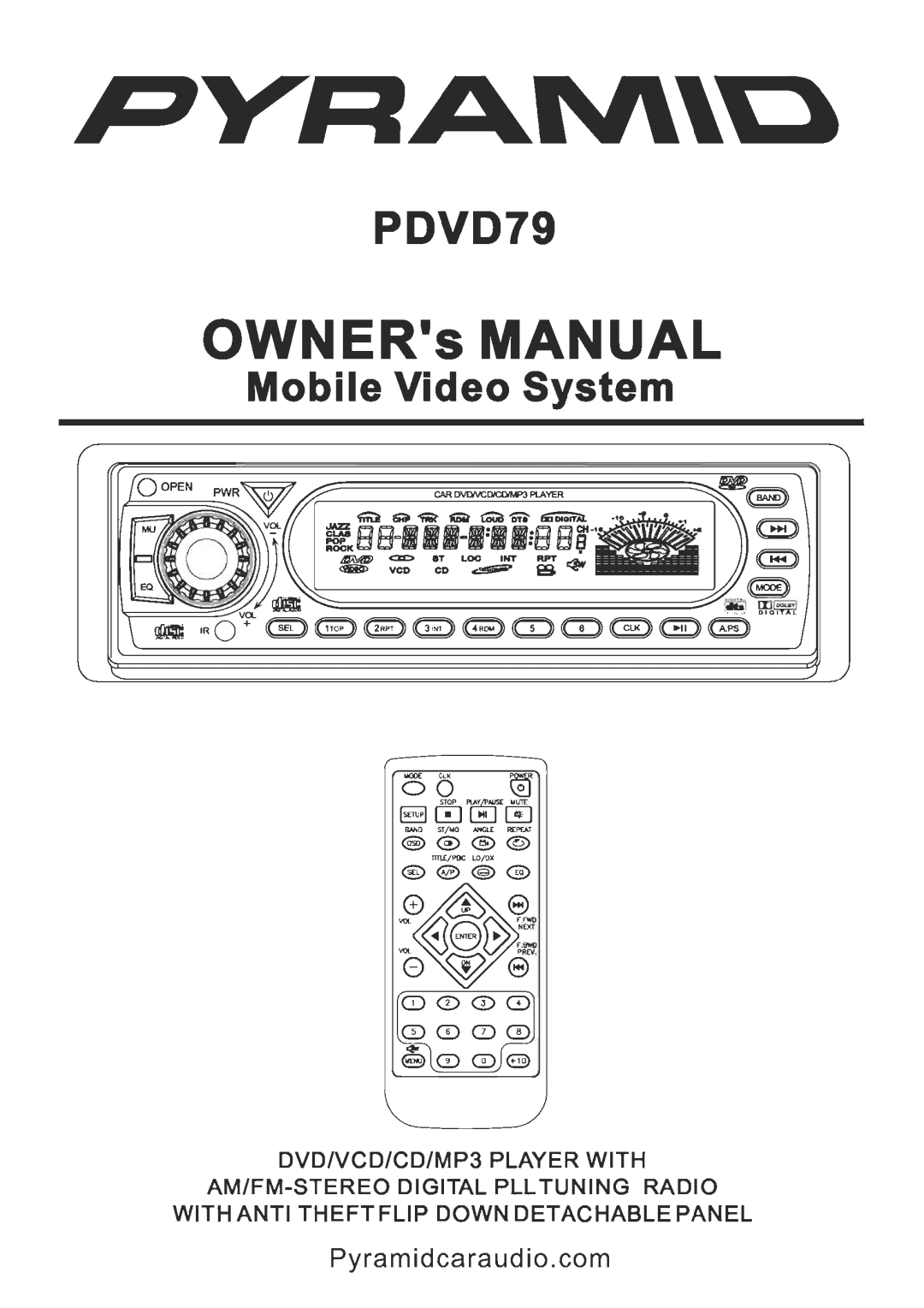 Pyramid Car Audio PDVD79 manual 