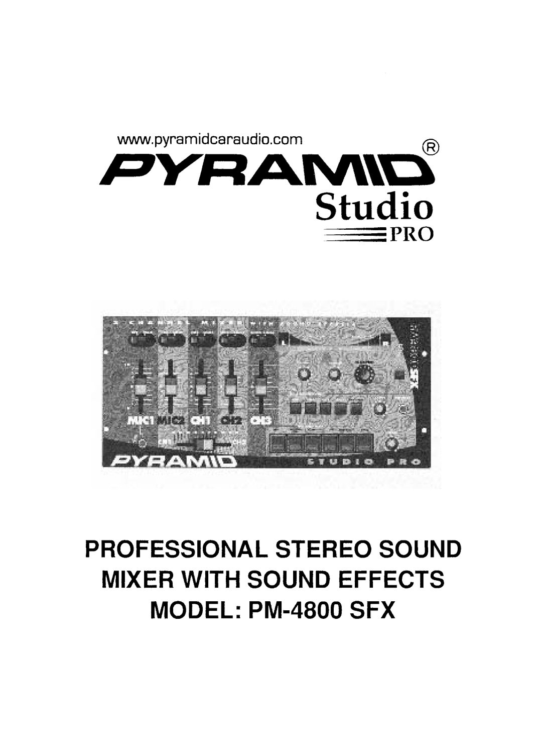 Pyramid Car Audio PM-4800 SFX manual 