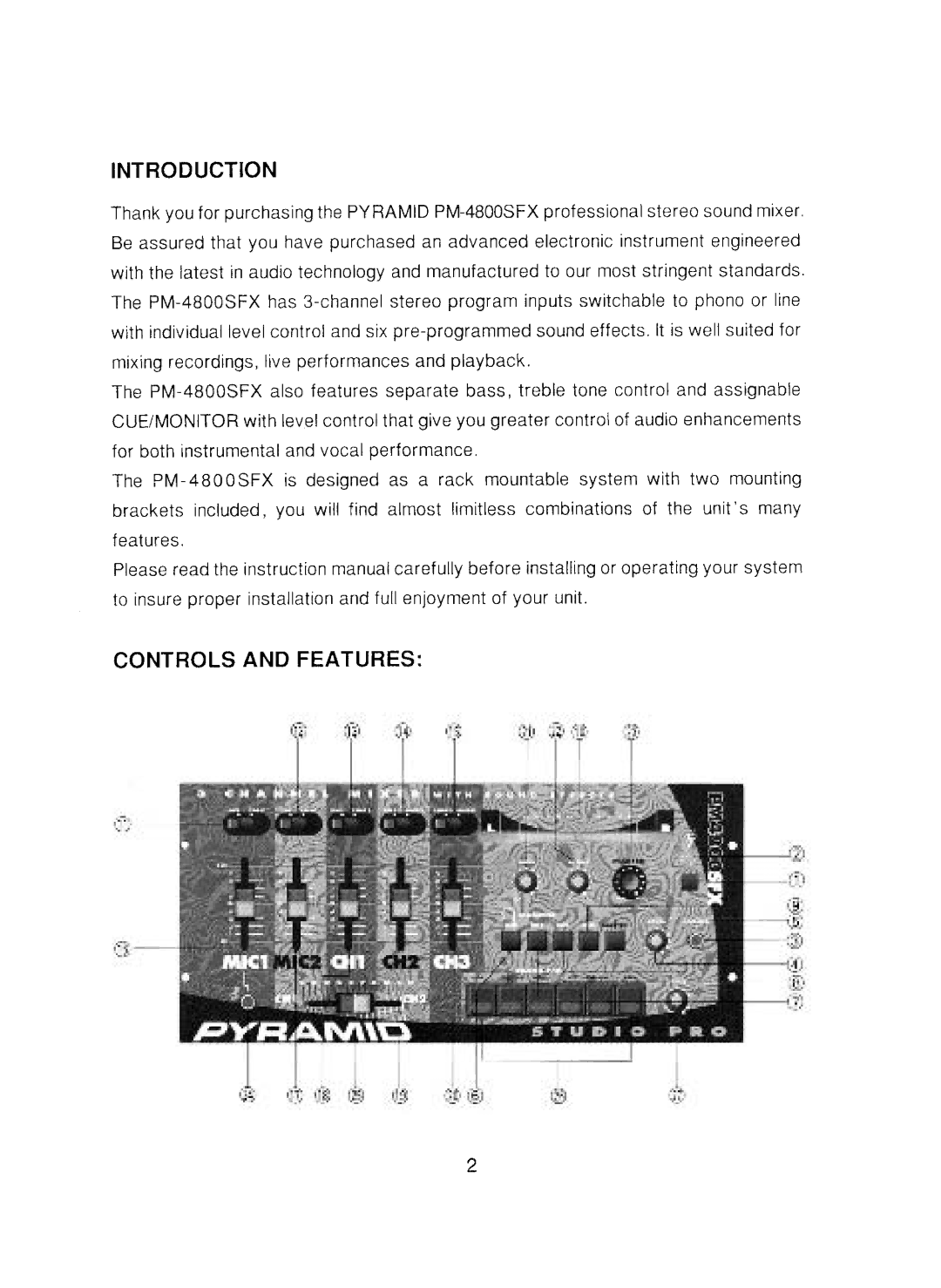 Pyramid Car Audio PM-4800 SFX manual 