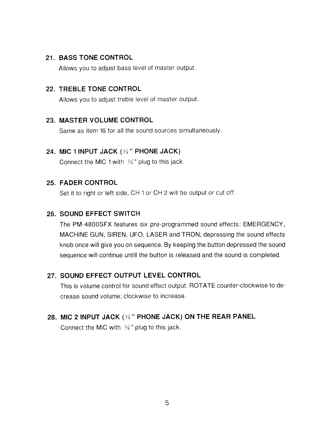 Pyramid Car Audio PM-4800 SFX manual 