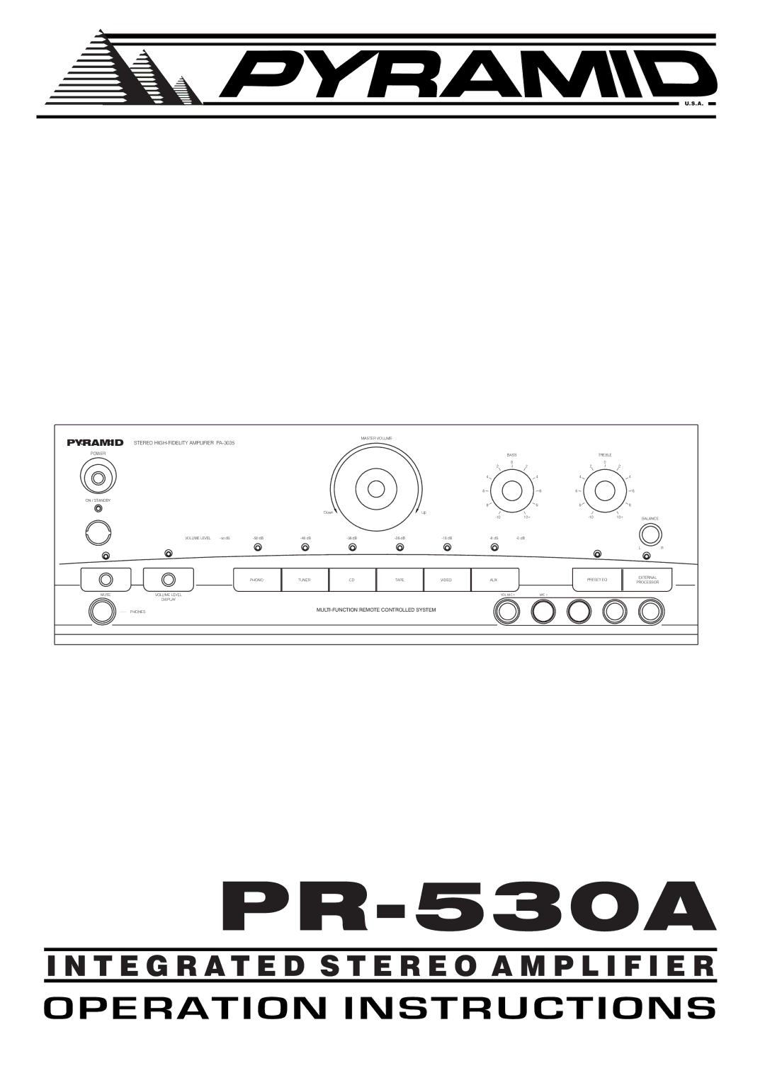 Pyramid Car Audio PR530A manual PR-530A 