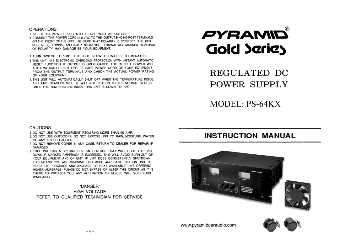 Pyramid Car Audio manual Model PS-64KX 